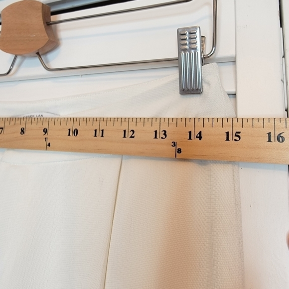 DEREK LAM Ivory Trousers High Rise Wide Leg Pleated Pants Preppy Women's 2‎ Long - Picture 10 of 13